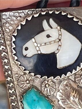 Vintage Zuni Sterling Silver Bolo Tie - Mike & Elcario Simplicio M.E.S.